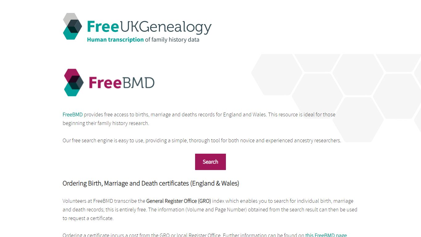 Free UK Birth, Marriage and Death Records - Free UK Genealogy